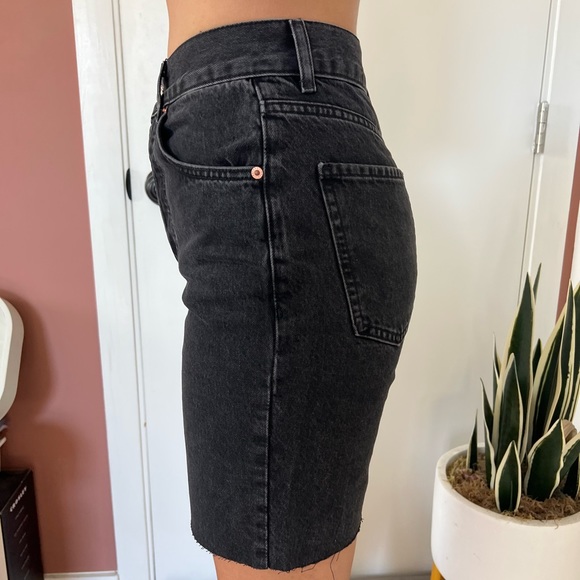 ASOS Black Denim cut midi shorts - Picture 3 of 3